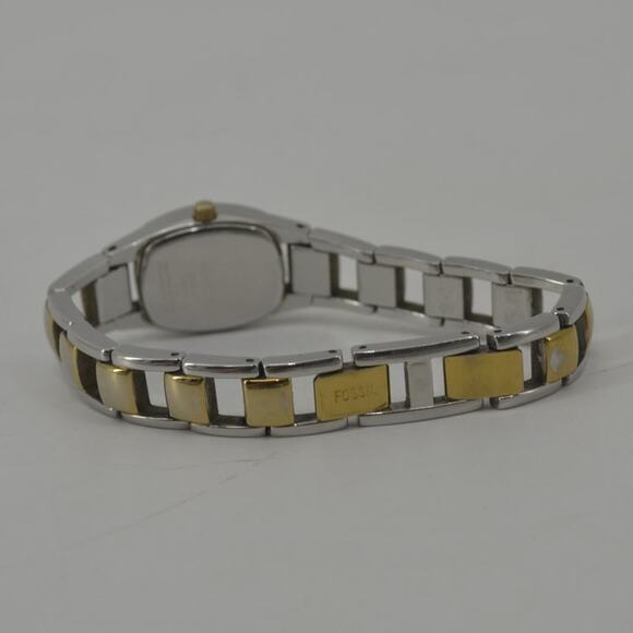 Fossil Two Tone Wristwatch Gold Silver Bracelet Watch Womens - Picture 4 of 12